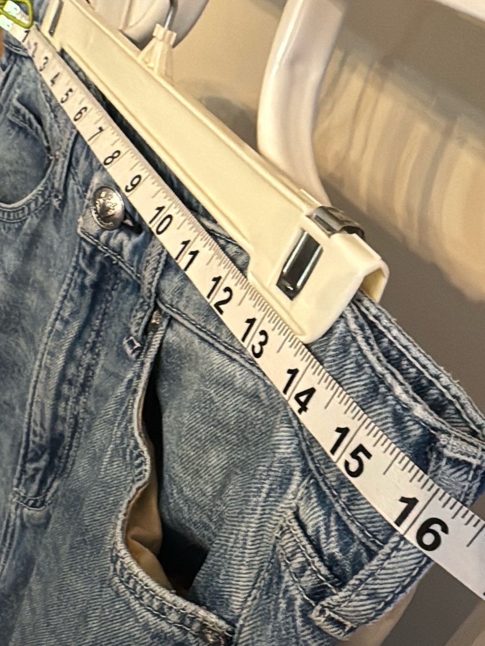 rag & bone light blue denim jeans with leather logo patch - Picture 5 of 14